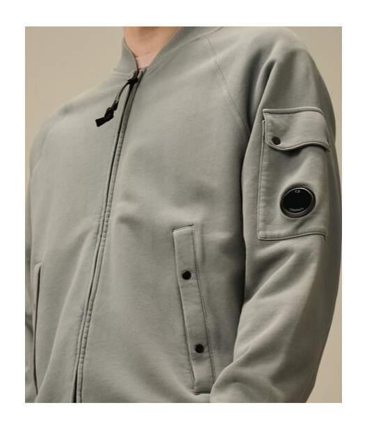 C.p. Company Full Zipper Sweater In Gray