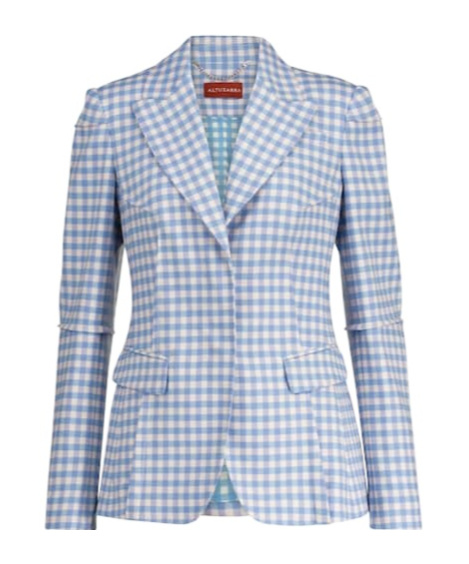 Altuzarra Logo Plaid Blazer In Blue