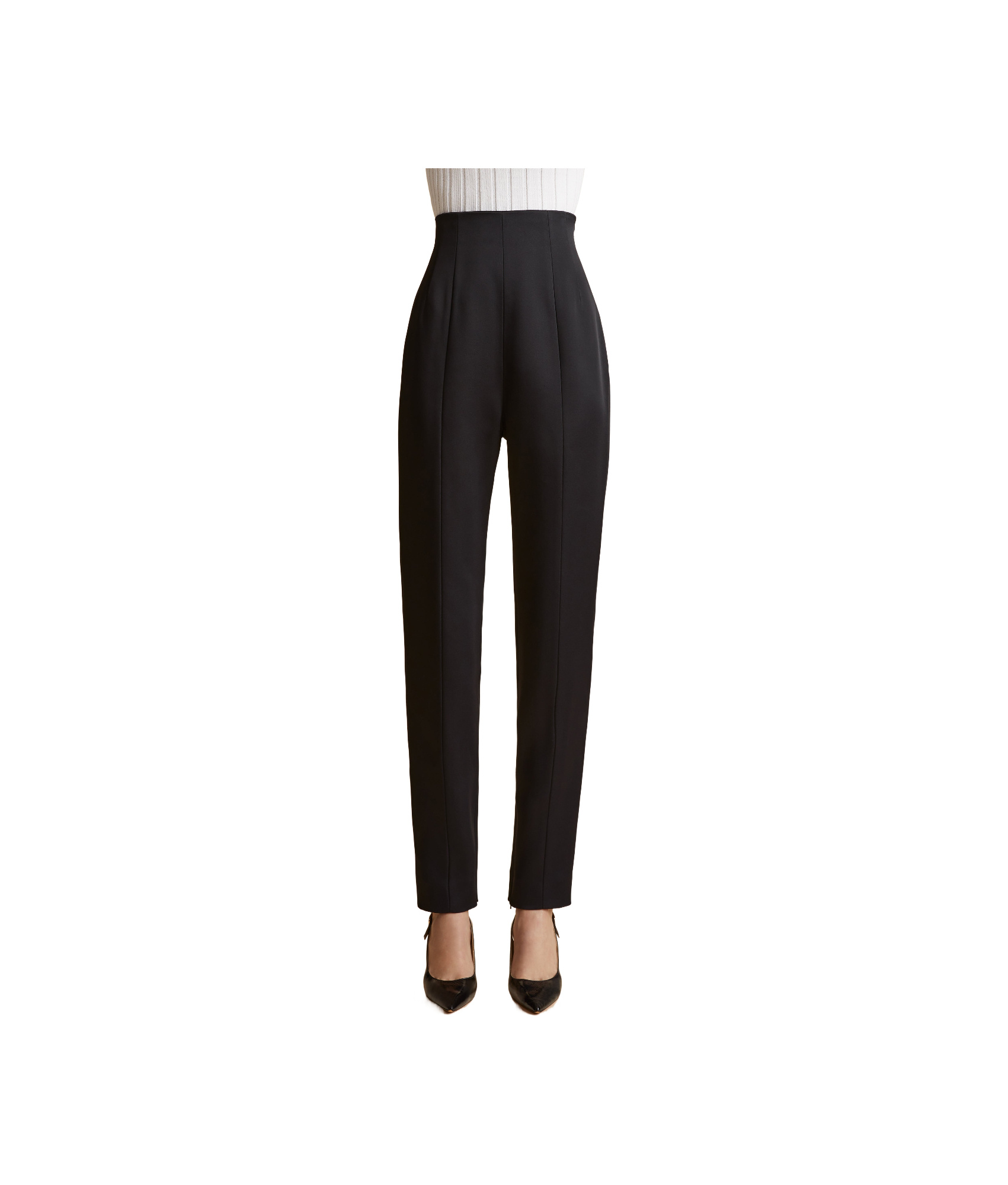 Khaite High-waisted Pipe Pants In Black