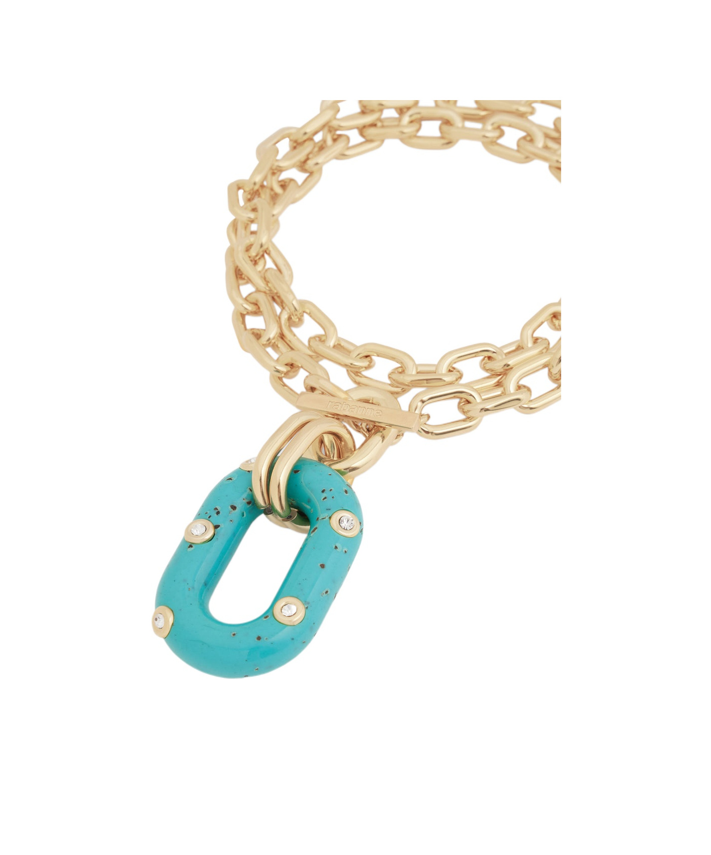 Rabanne Chunky Chain Pendant Necklace In Yellow