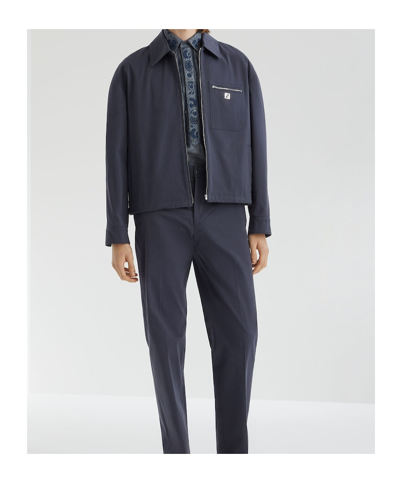 Fendi Men Cotton Jacket With Ff Detail
