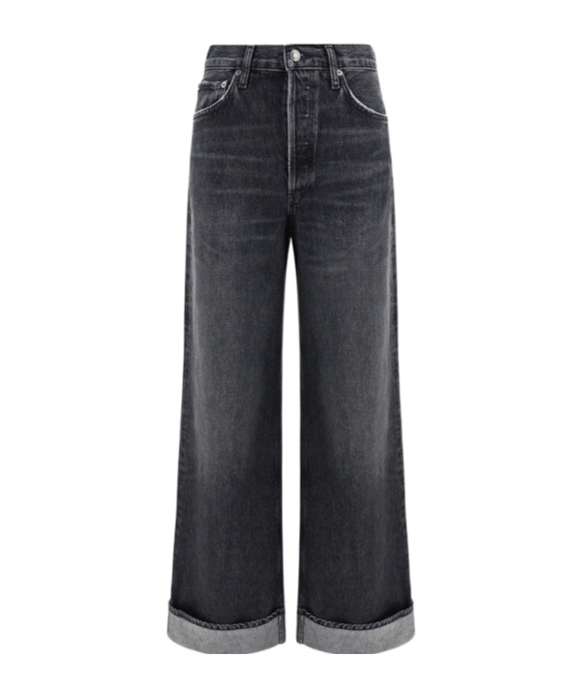Agolde Dame High Rise Straight Jeans In Black