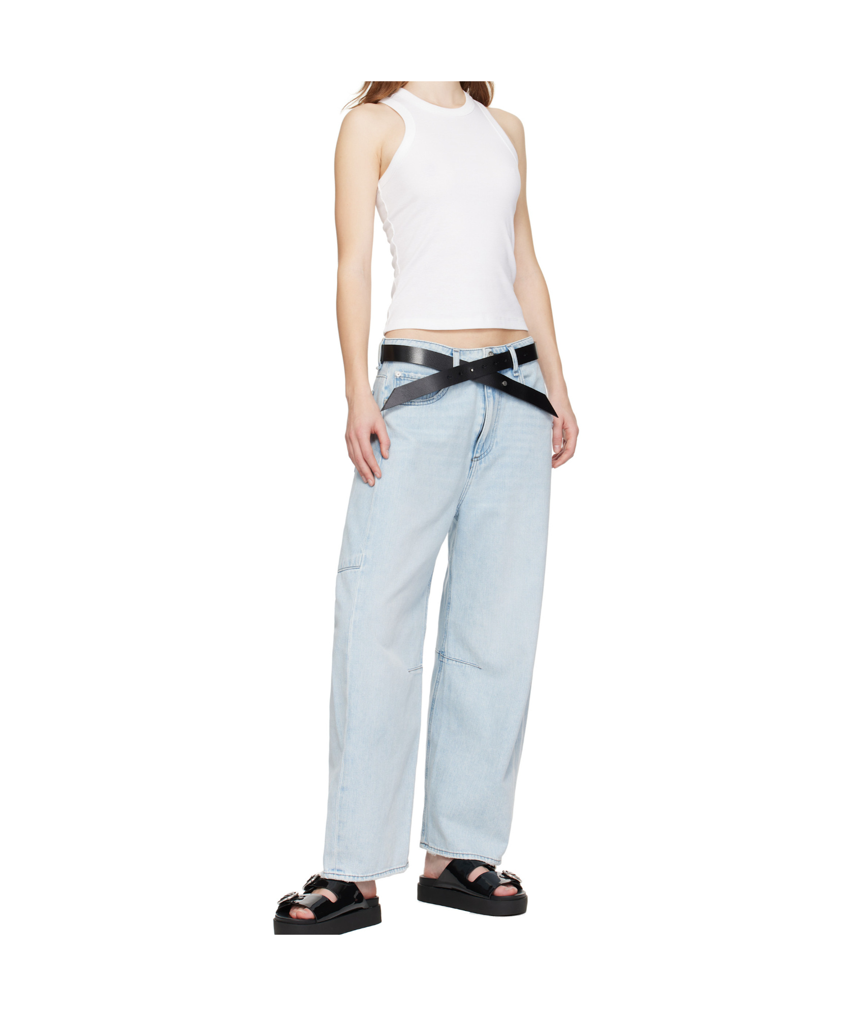 Rag & Bone Charlie High Rise Barrel Jeans Millie In White