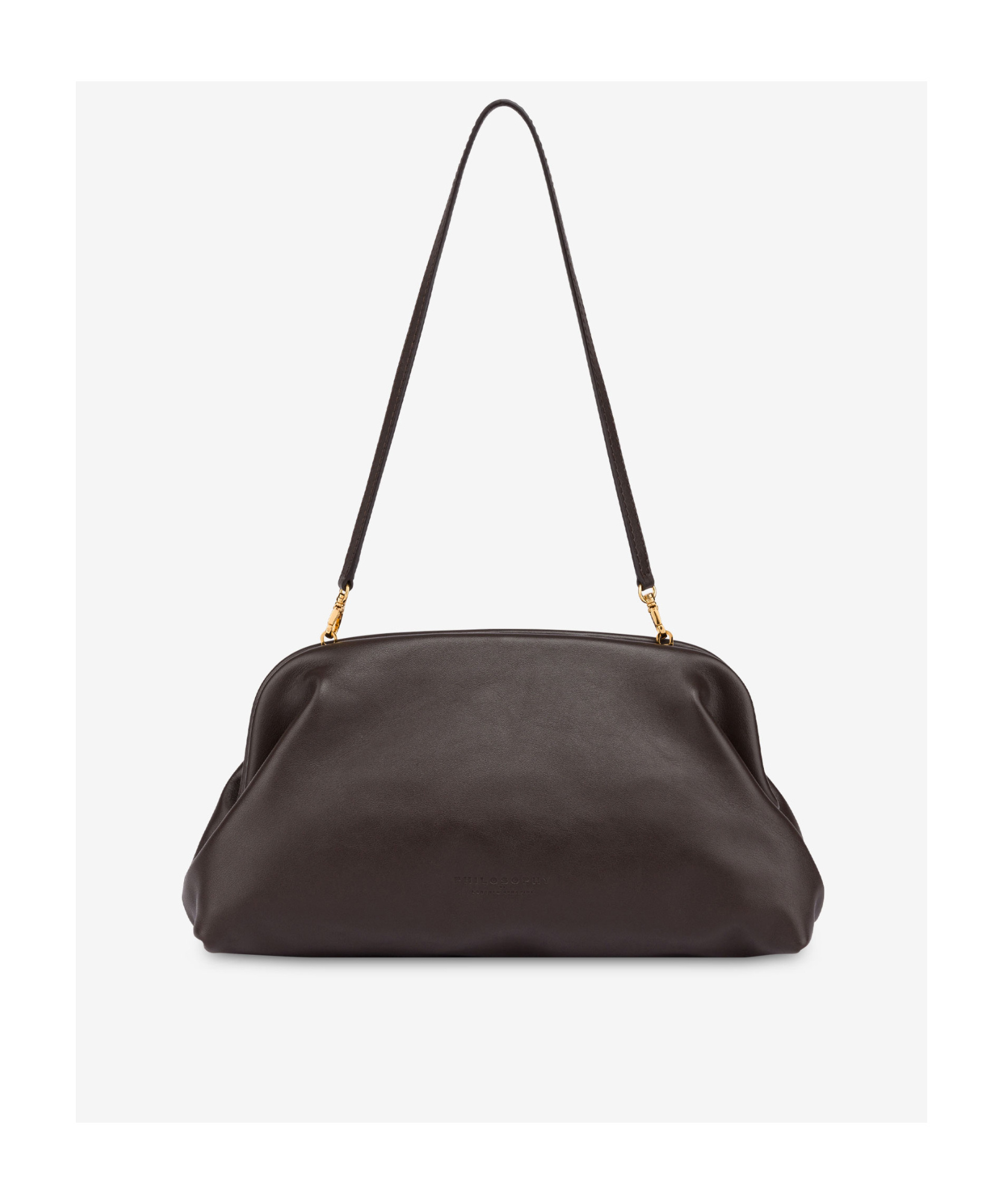 Philosophy Di Lorenzo Serafini Lauren Medium Logo Shoulder Bag In Dark Brown