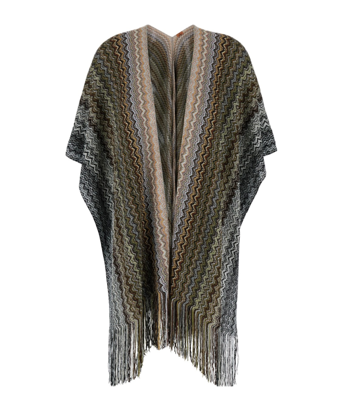 Missoni Signature Zigzag Woven Cape In Brown