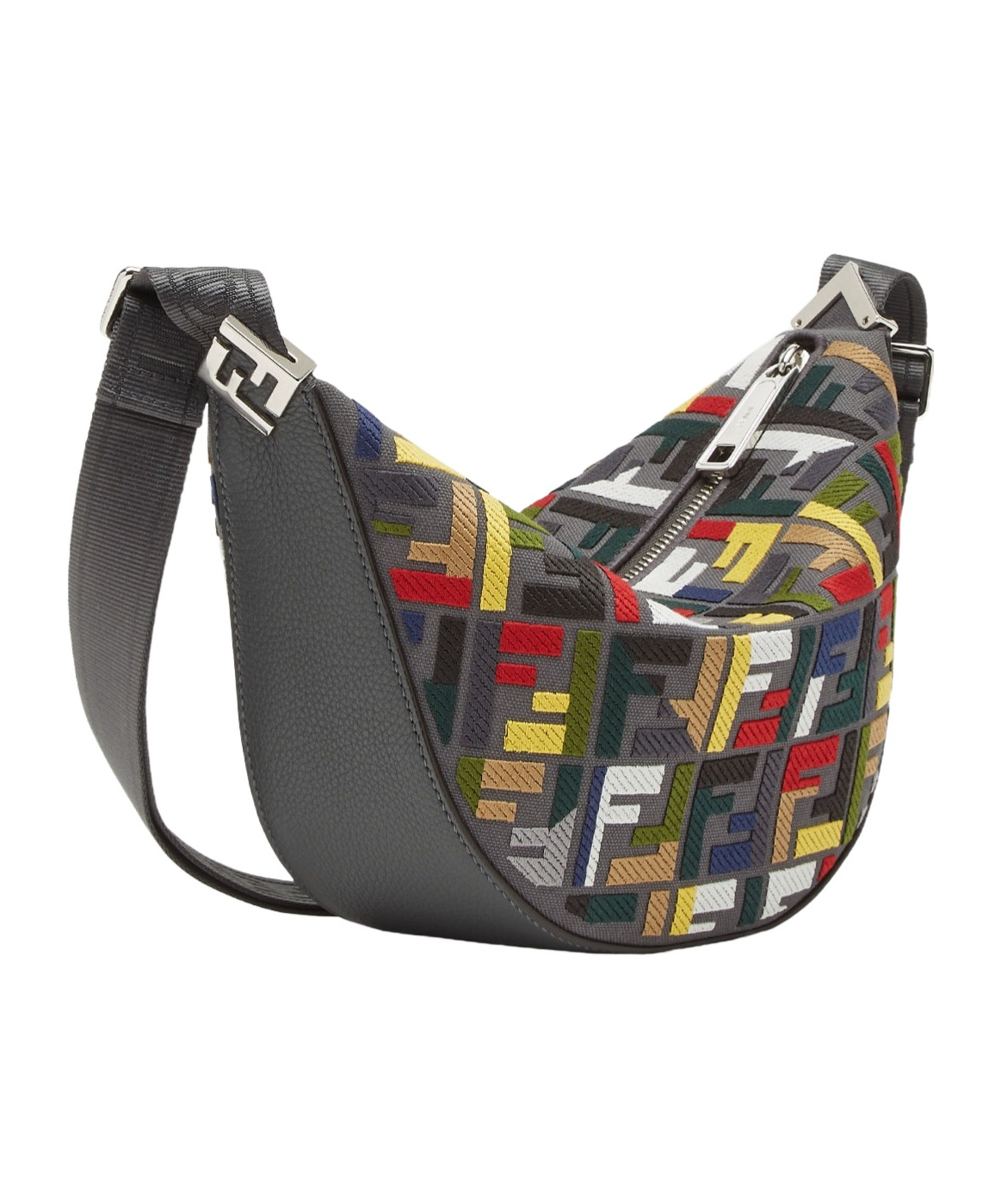Fendi Grey Messenger Bags Men In Black