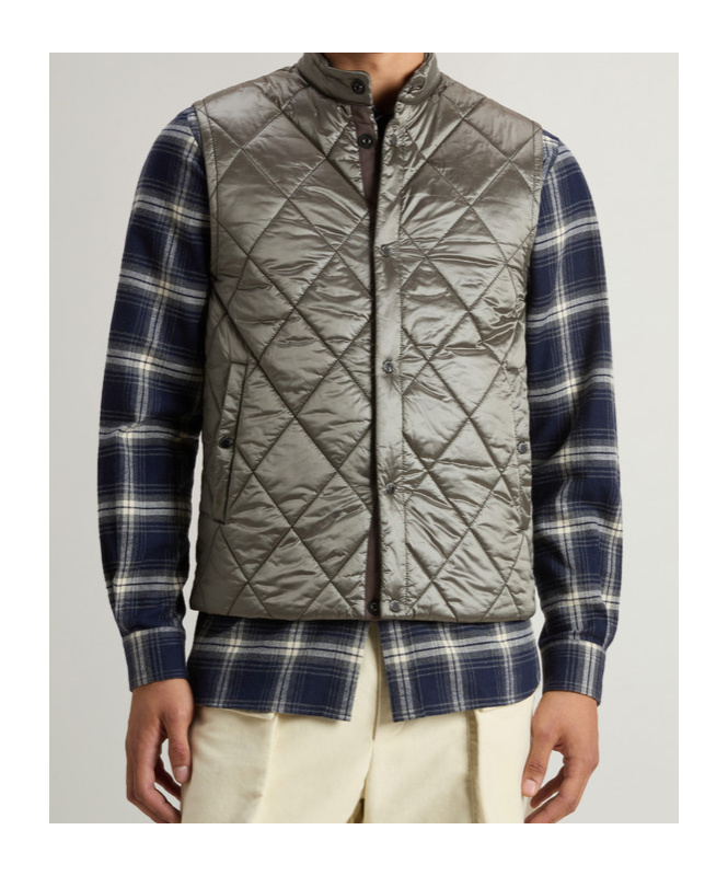 Woolrich Diamond-quilting Vest In Brown