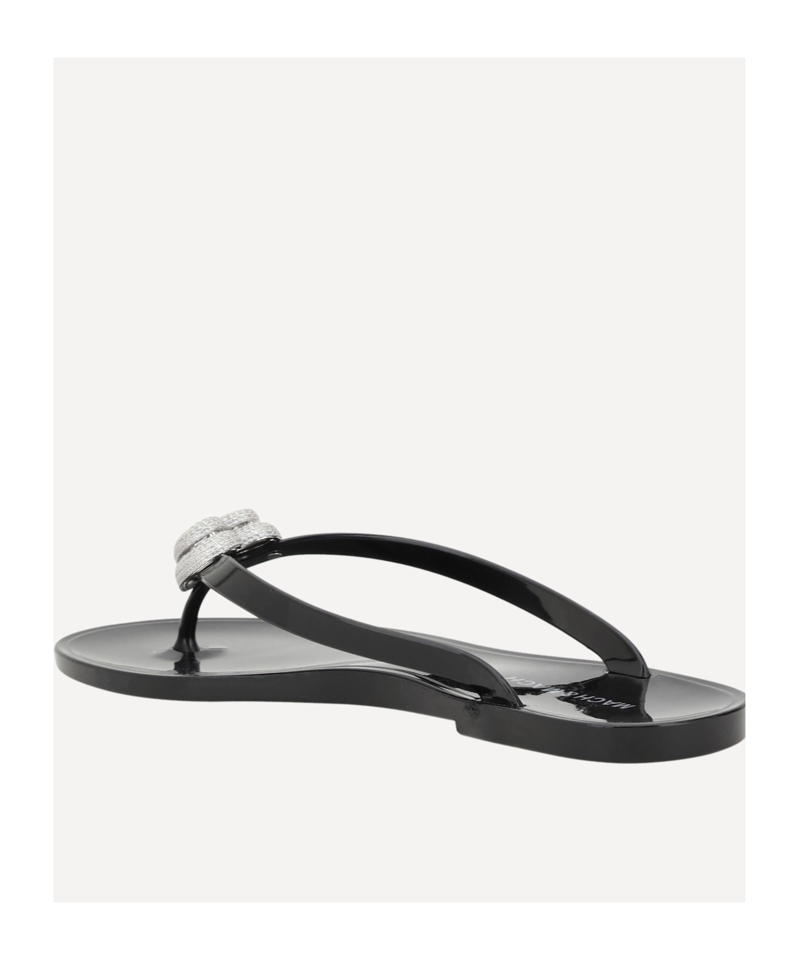 Machmach Mach Mach Double Heart Embellished Flip Flops In Black