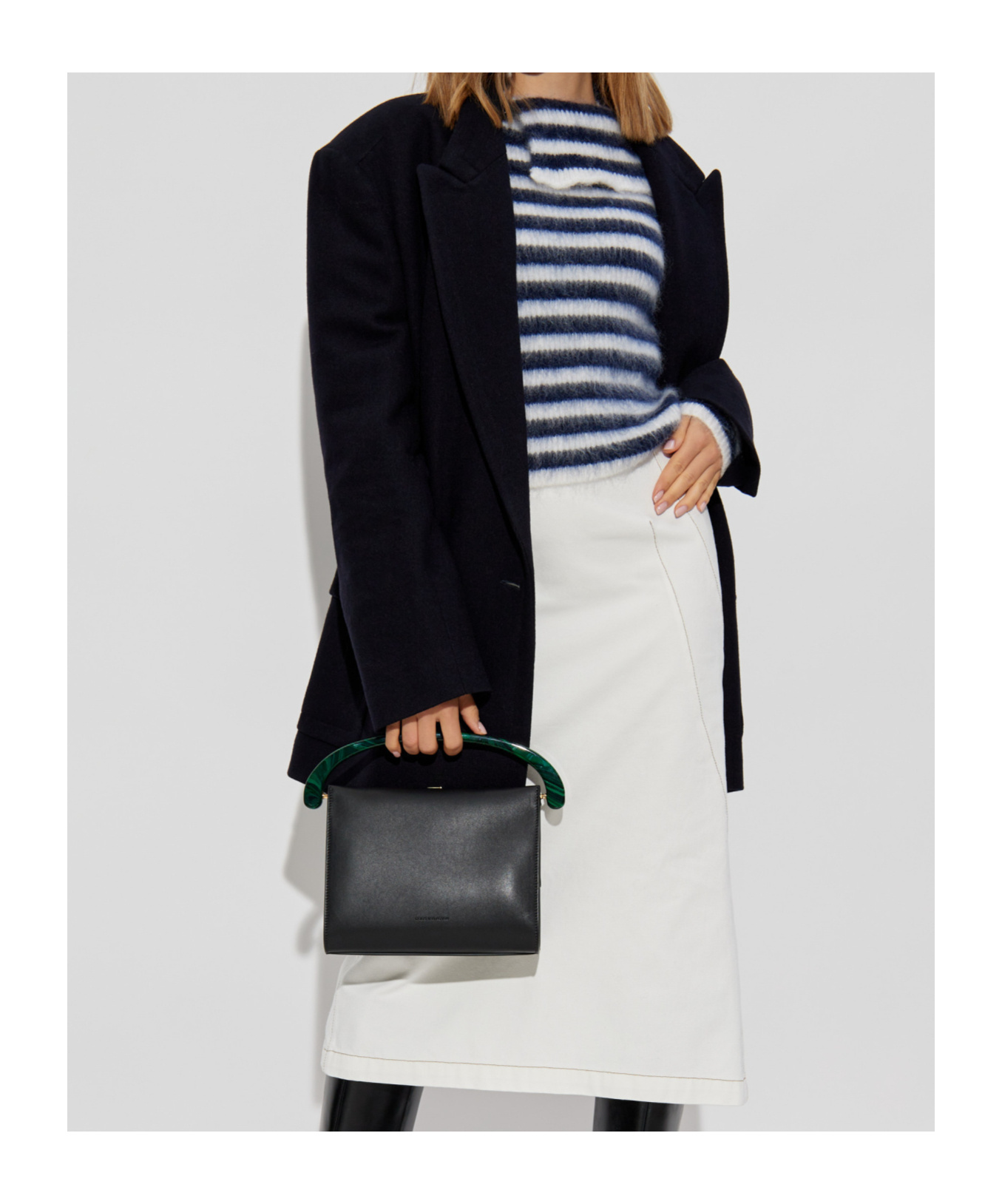 Dries Van Noten Wool Blend Double-breasted Coat In Black