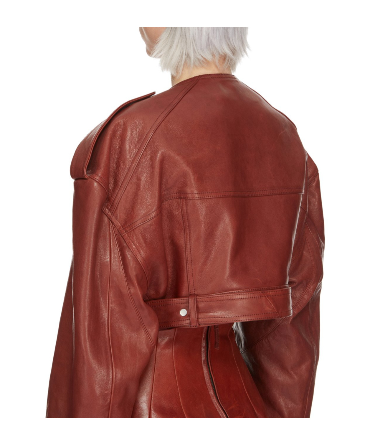 Rick Owens Micro Biker Cropped Jacket In Red