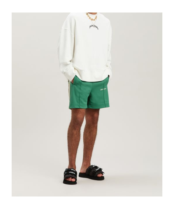 Palm Angels Relaxed Fit Knit Sweater With Bold Lettering In White