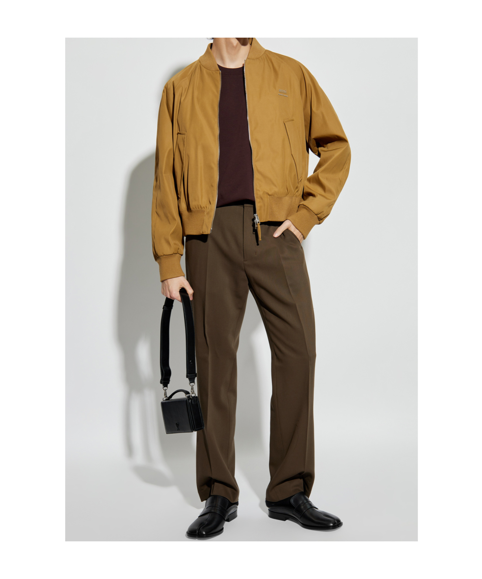 Ami Alexandre Mattiussi Open-necked Black Shirt In Black