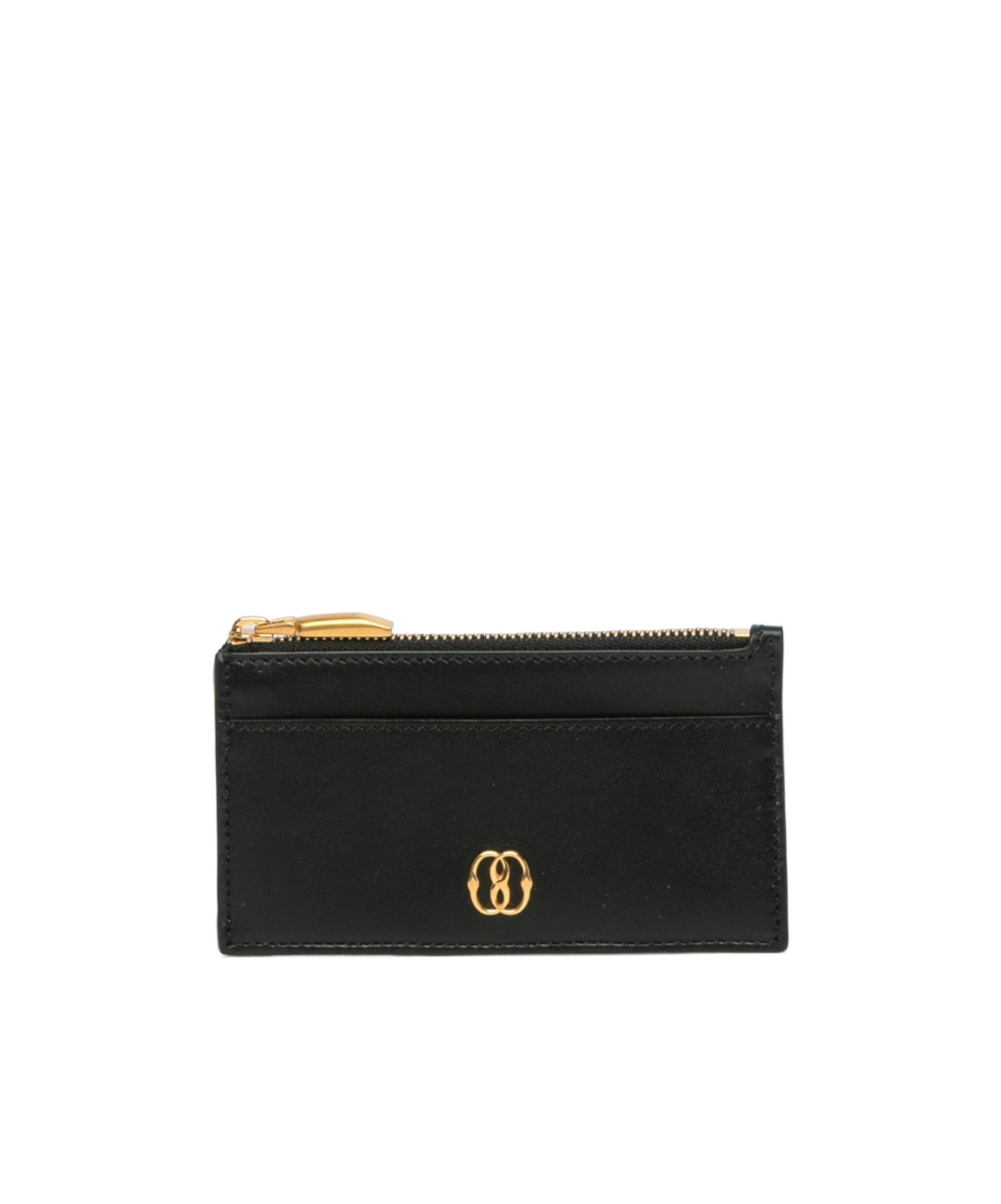 Shop Bally Emblem Zipper Card Bag In Black