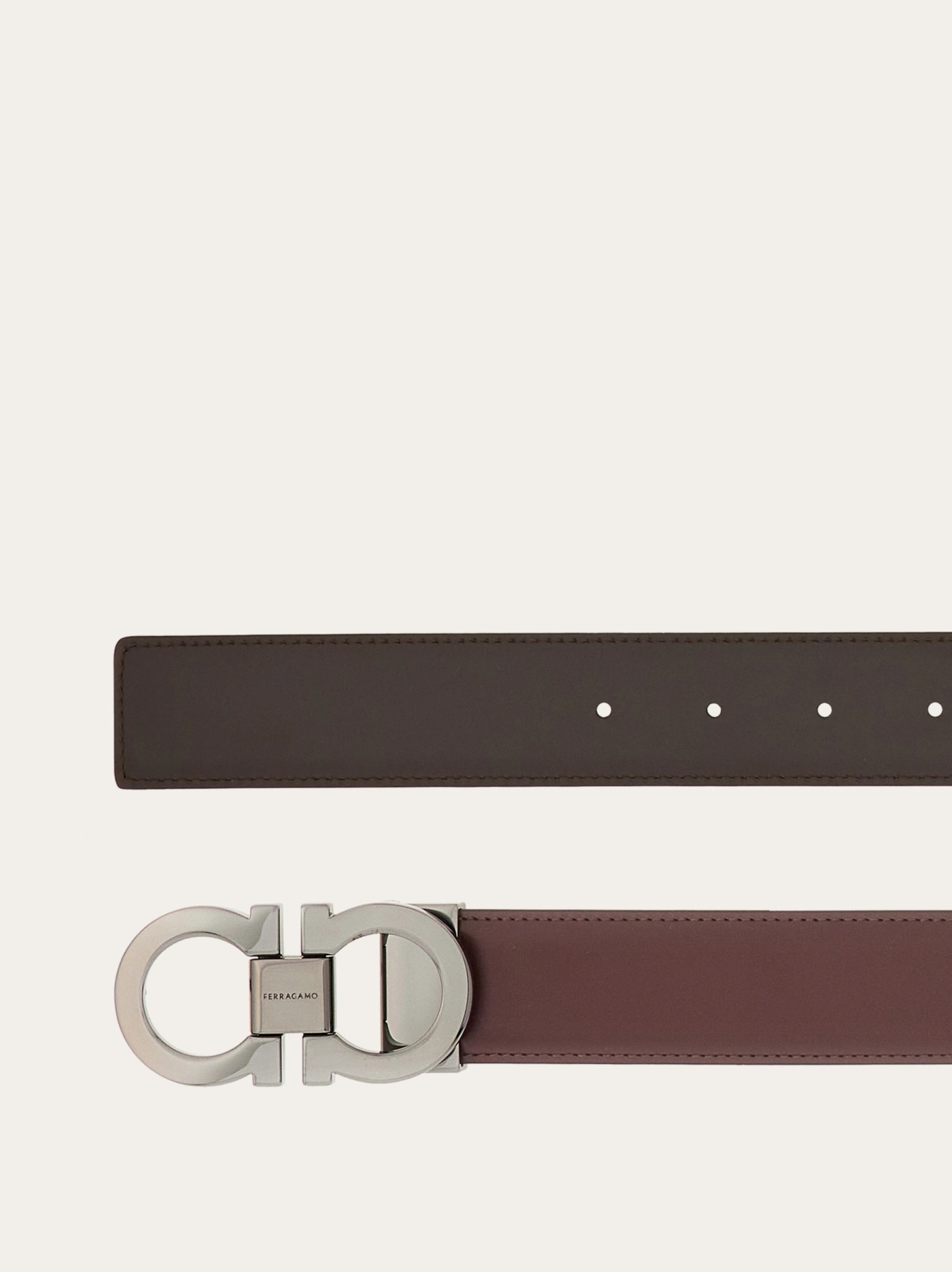 Ferragamo Adjustable Reversible Gancini Belt In Red