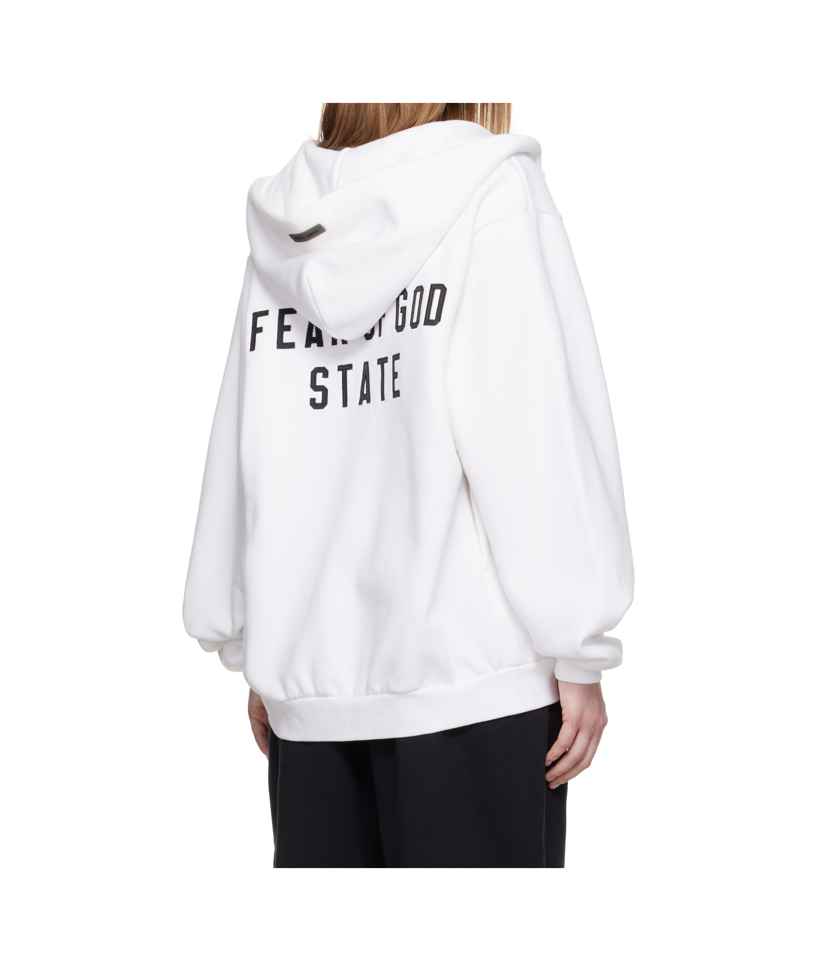 Essentials Zipper Hooded Sweatshirt In White