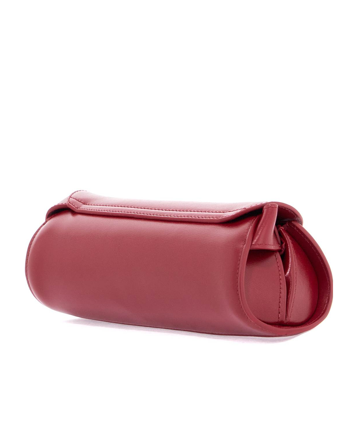 Jil Sander Cedar Red Mini Cannolo Leather Crossbody Bag In Red