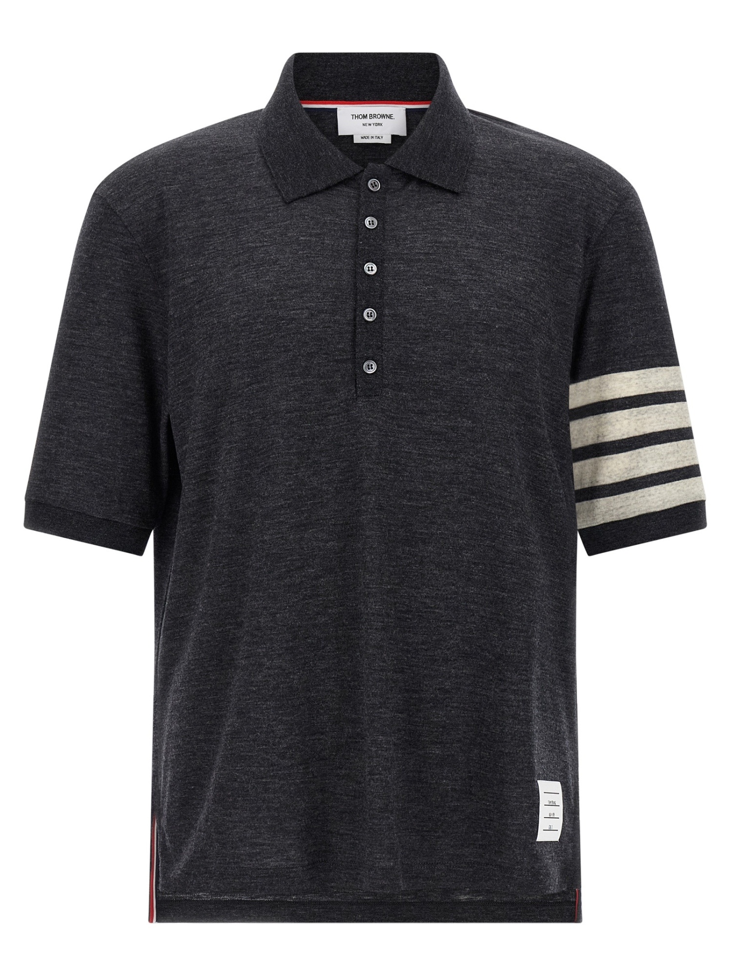 Thom Browne 4-bar Virgin Wool Jersey Polo In Blue