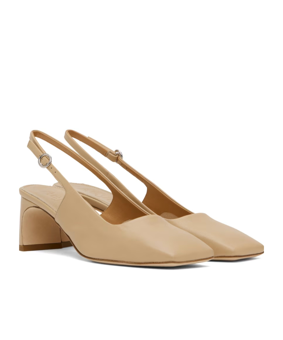 Aeyde Beige Eliza Slingback Heels In Nude