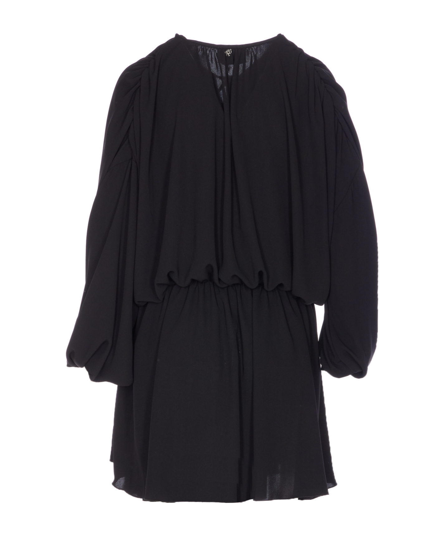Aniye By Long-sleeve V-neck Mini Dress In Black