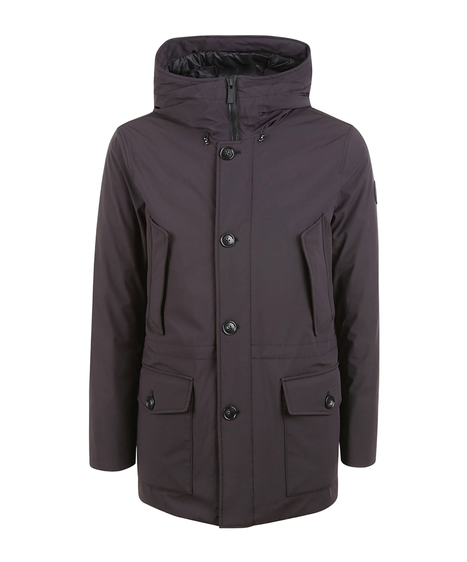 Woolrich Zippered Long Sleeve Coat In Purple