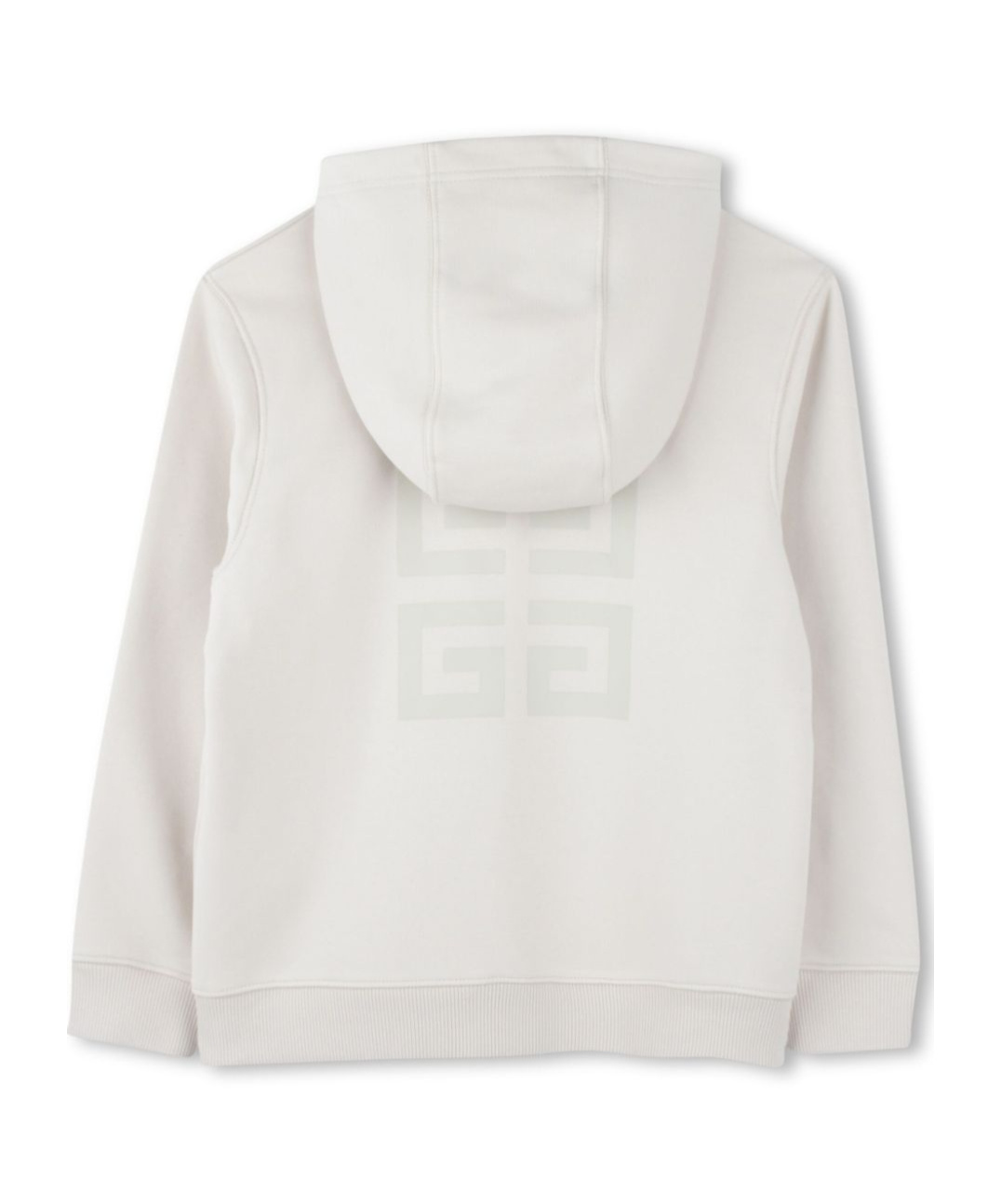 Givenchy Light Beige Zip-up Hoodie With Front And Back Logo In White