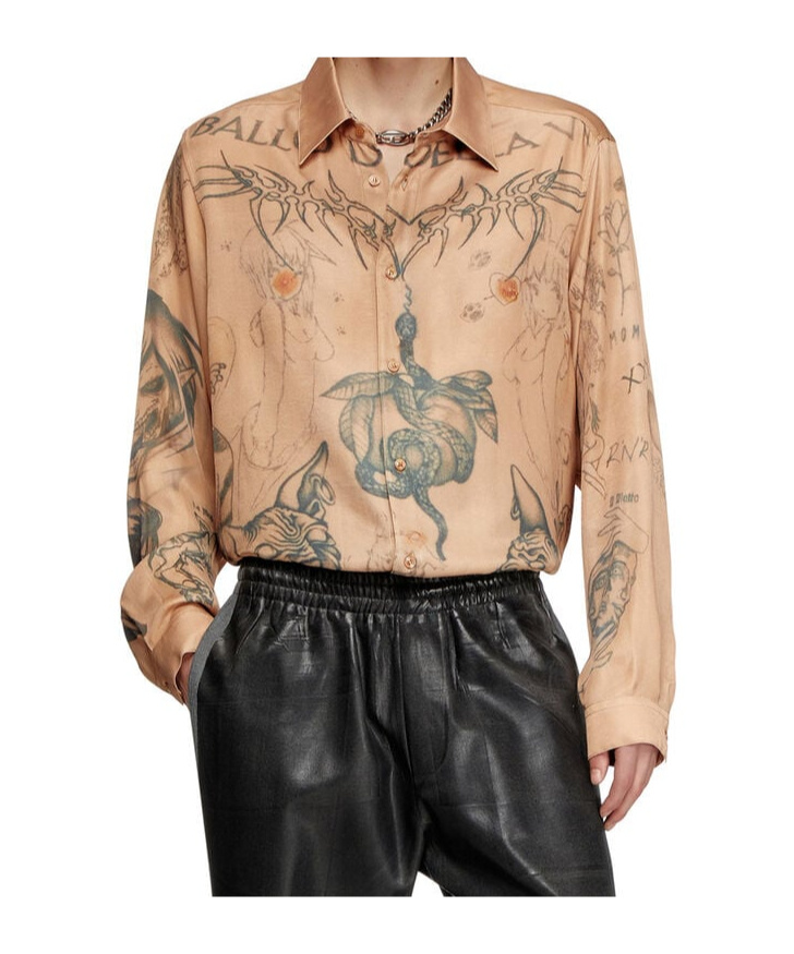 Shop Diesel X Damiano David S-simply Shirt In Nude