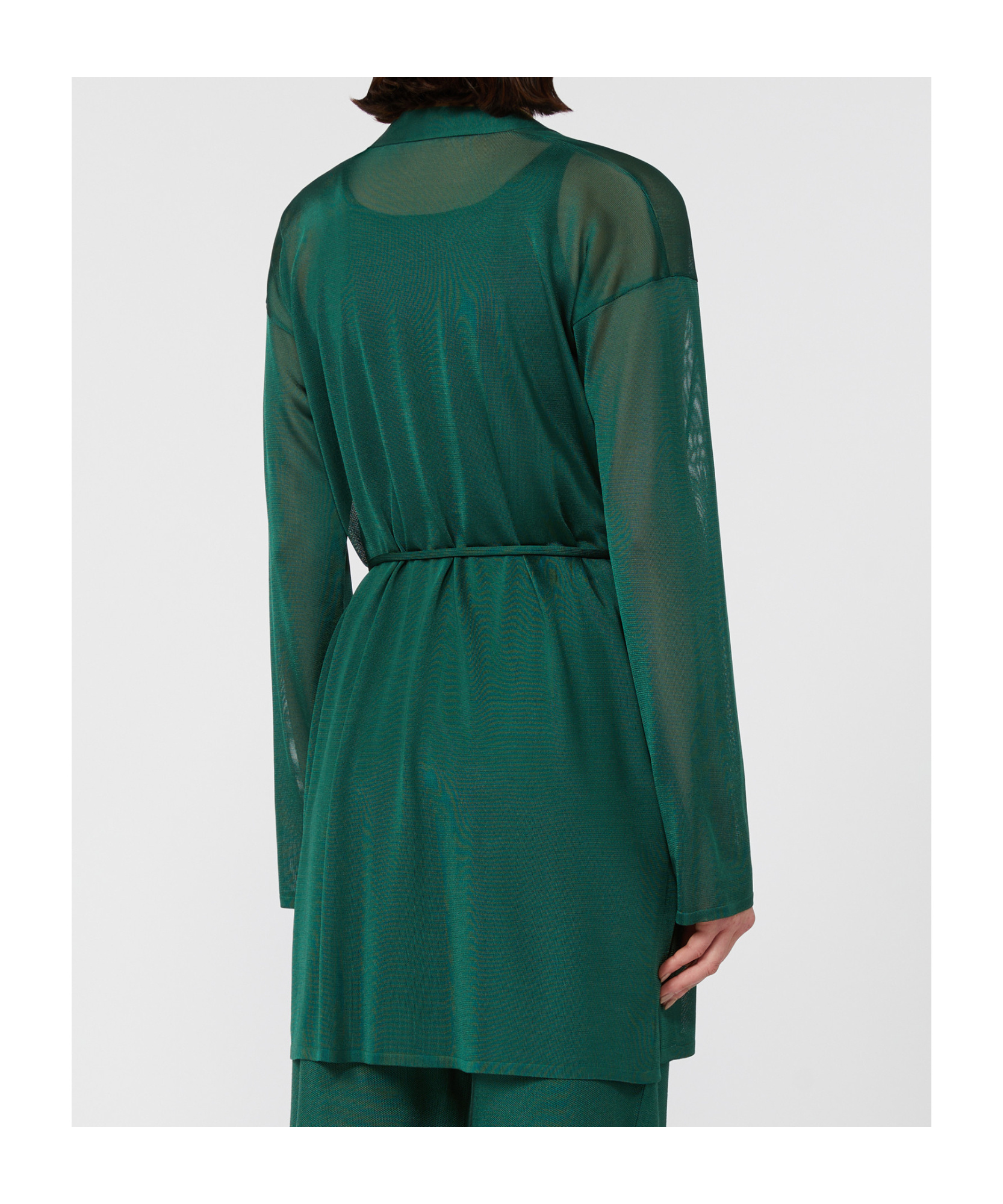 Max Mara Viscose Yarn Wrap Cardigan In Green