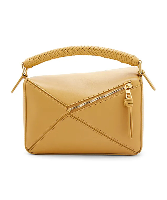 Loewe Small Leather Puzzle Top-handle Bag In Brown