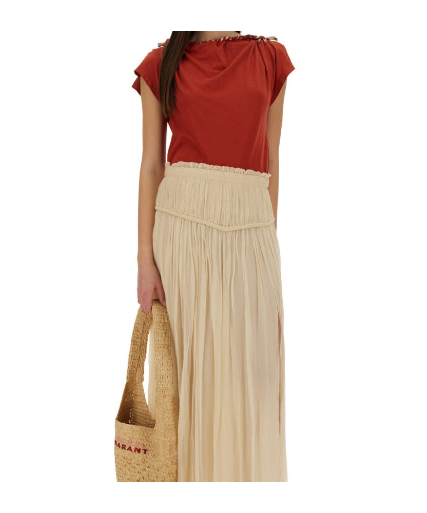 Isabel Marant Asymmetric Hem Bow Detail T-shirt In Red