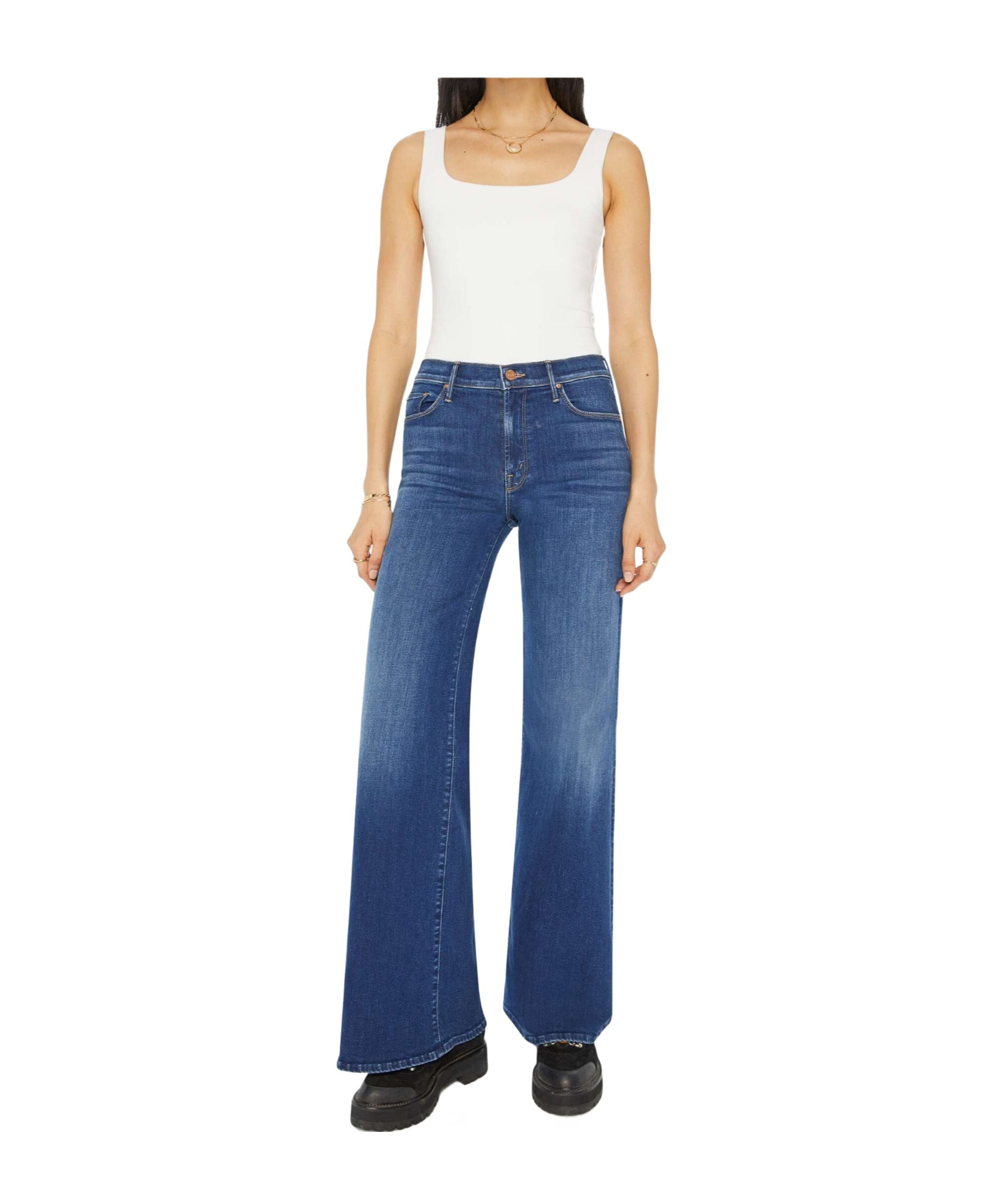 Mother The Patch Pocket Insider Flood On Your Left Bootcut Jean In Blue