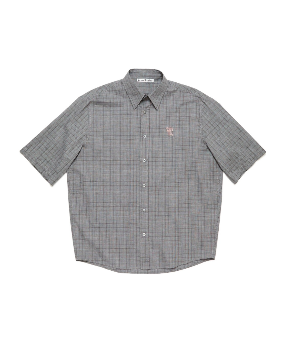 Shop Acne Studios Short-sleeve Button-up Shirt In Gray