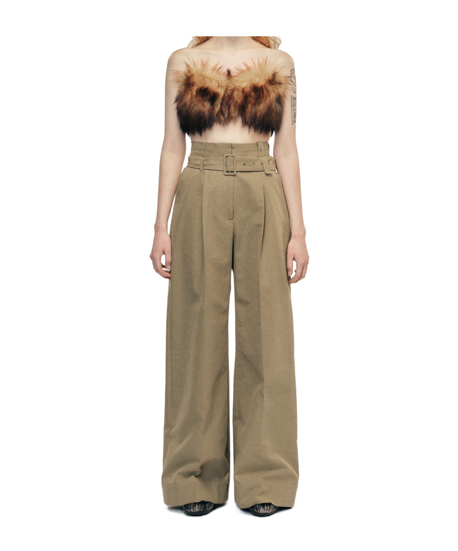 Simone Rocha Belt Loops Slacks In Brown