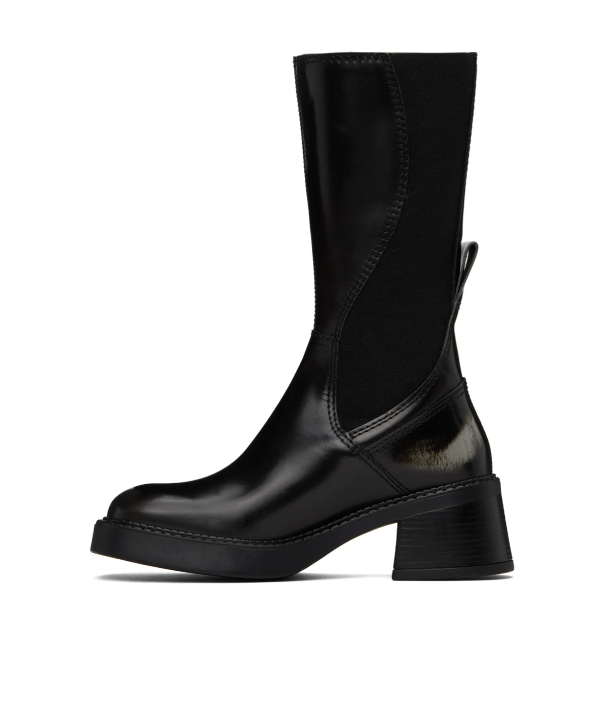 Miista Square-toed Short Boots In Black