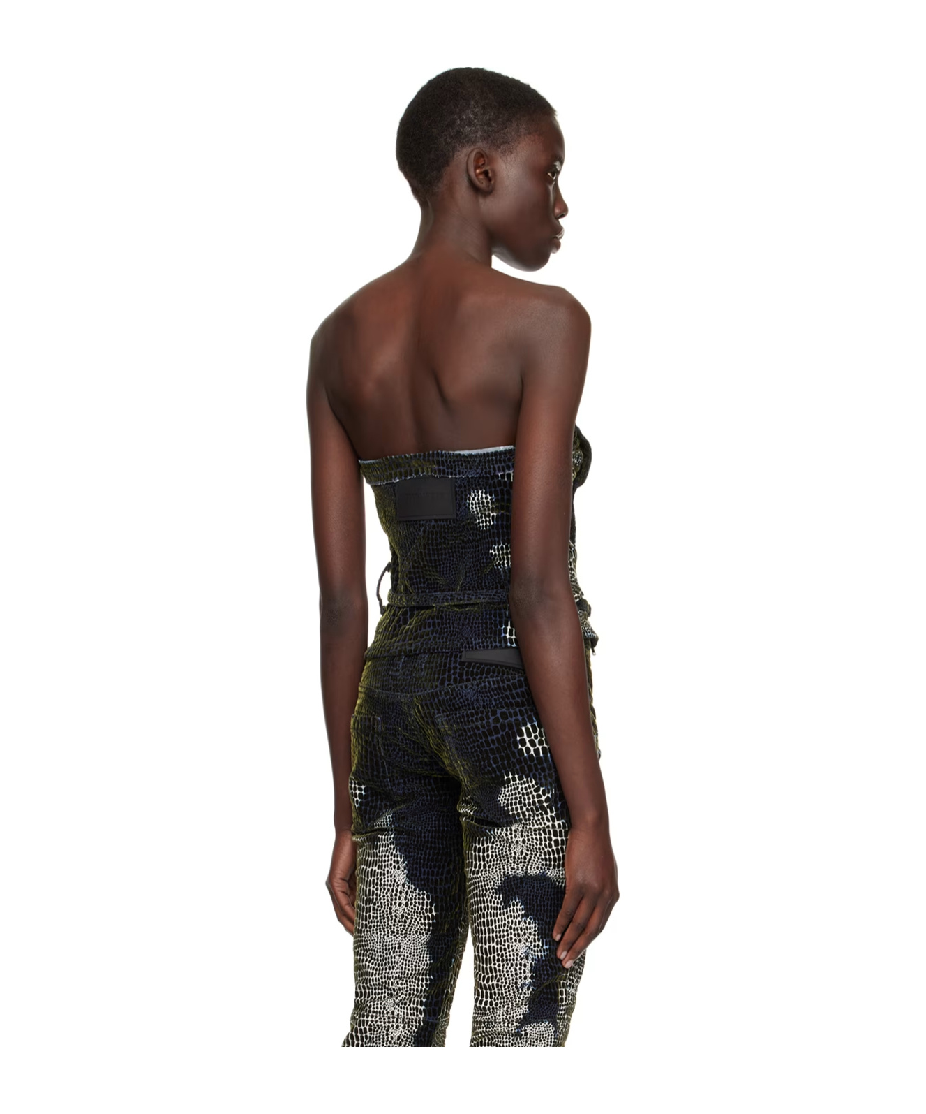 Ottolinger Pattern Denim Vest In Black