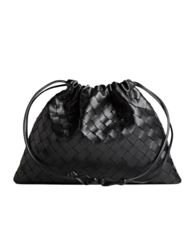 Shop Bottega Veneta Medium Dustbag Clutch In Black