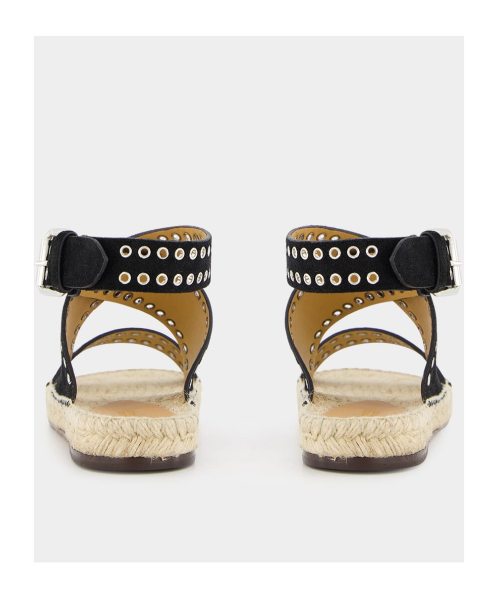 Isabel Marant Illya Eyelet-detailing Suede Espadrilles In Black