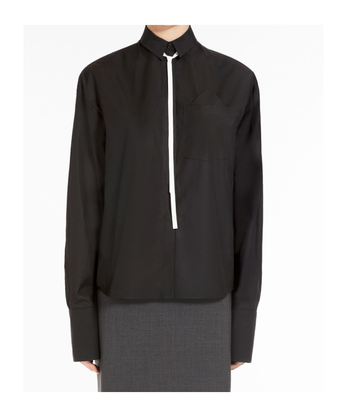Sportmax Woman Shirt Black Size 8 Cotton In Black