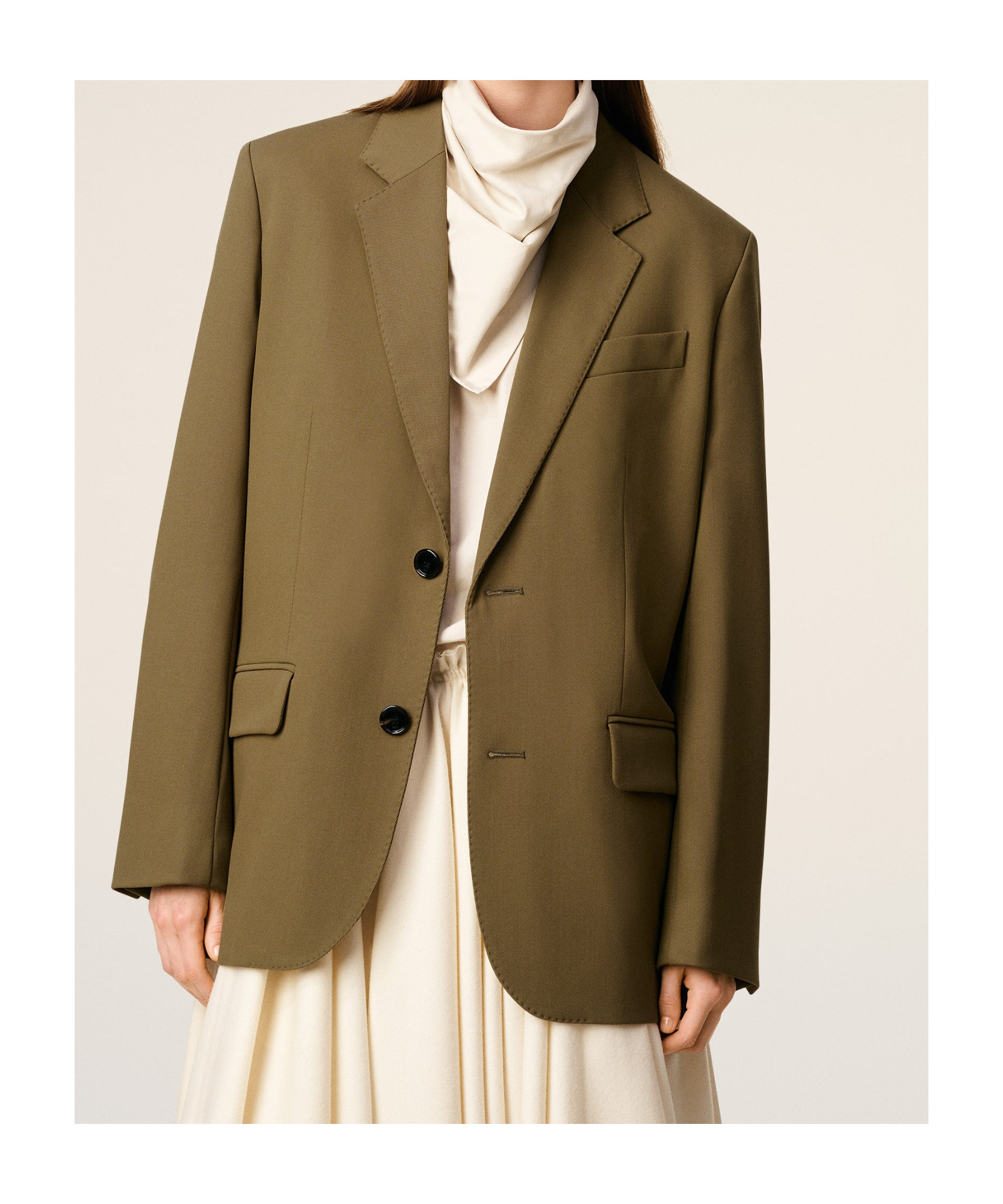 Ami Alexandre Mattiussi Green Wool Loose Single Breasted Jacket Green In Brown