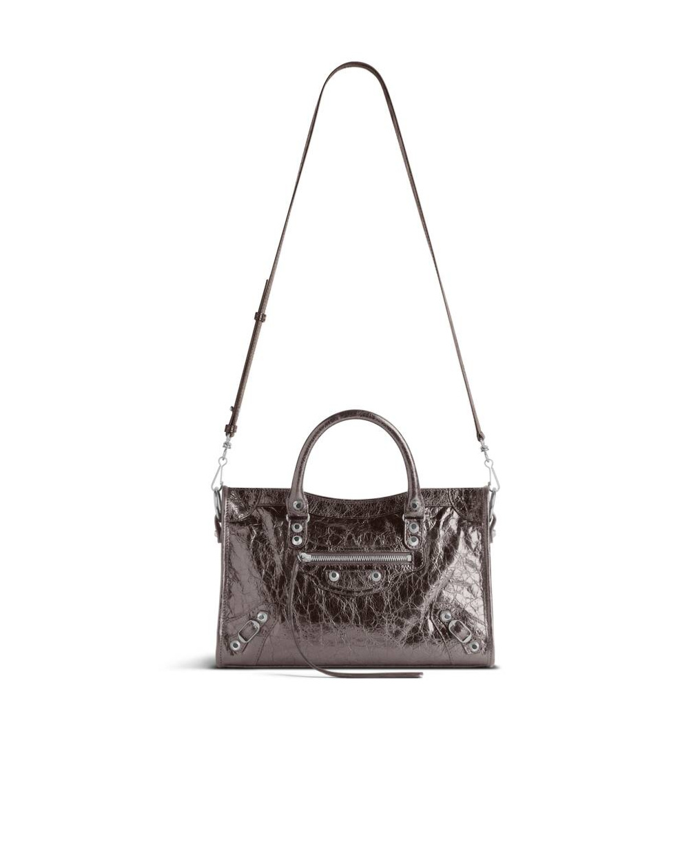 Balenciaga Le City Small Shoulder Bag In Steel Gray
