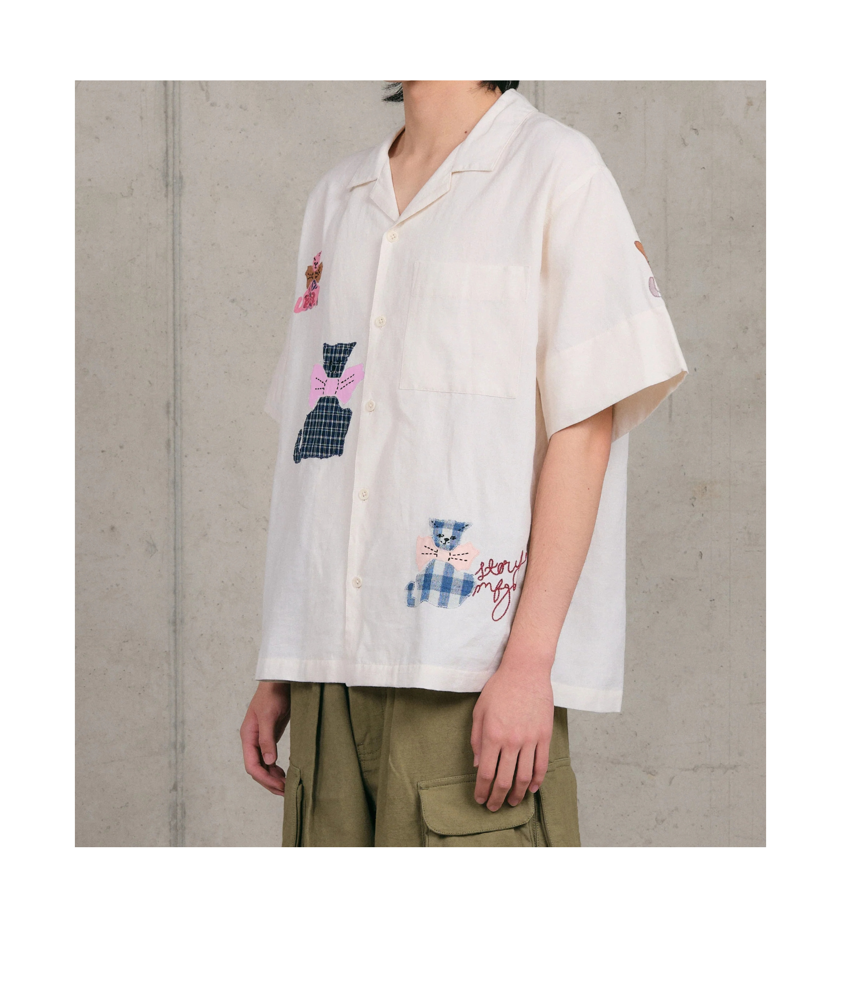Story Mfg. Short-sleeved Lapel Shirt In White