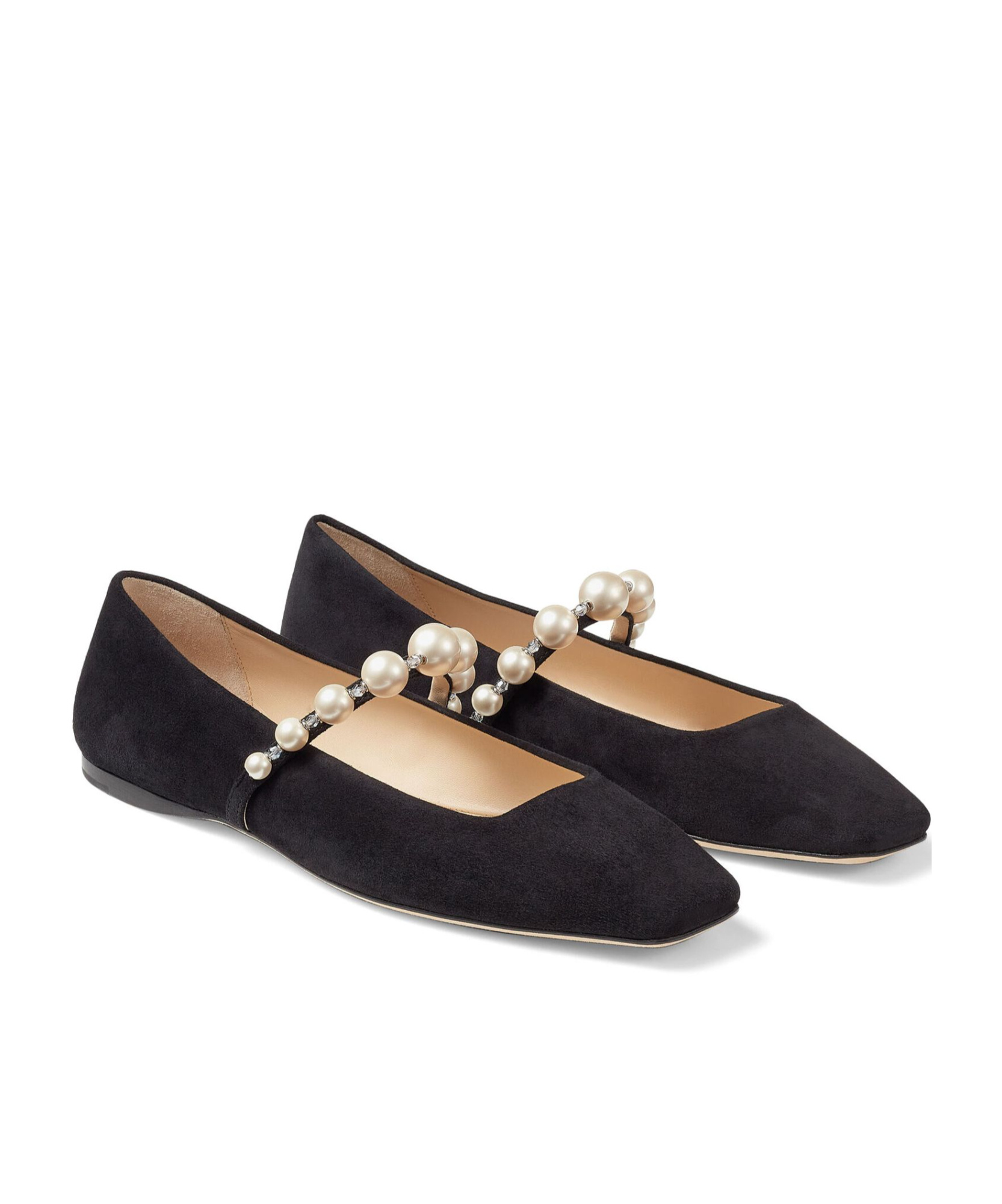 Jimmy Choo Ade Embellished Flat In Black