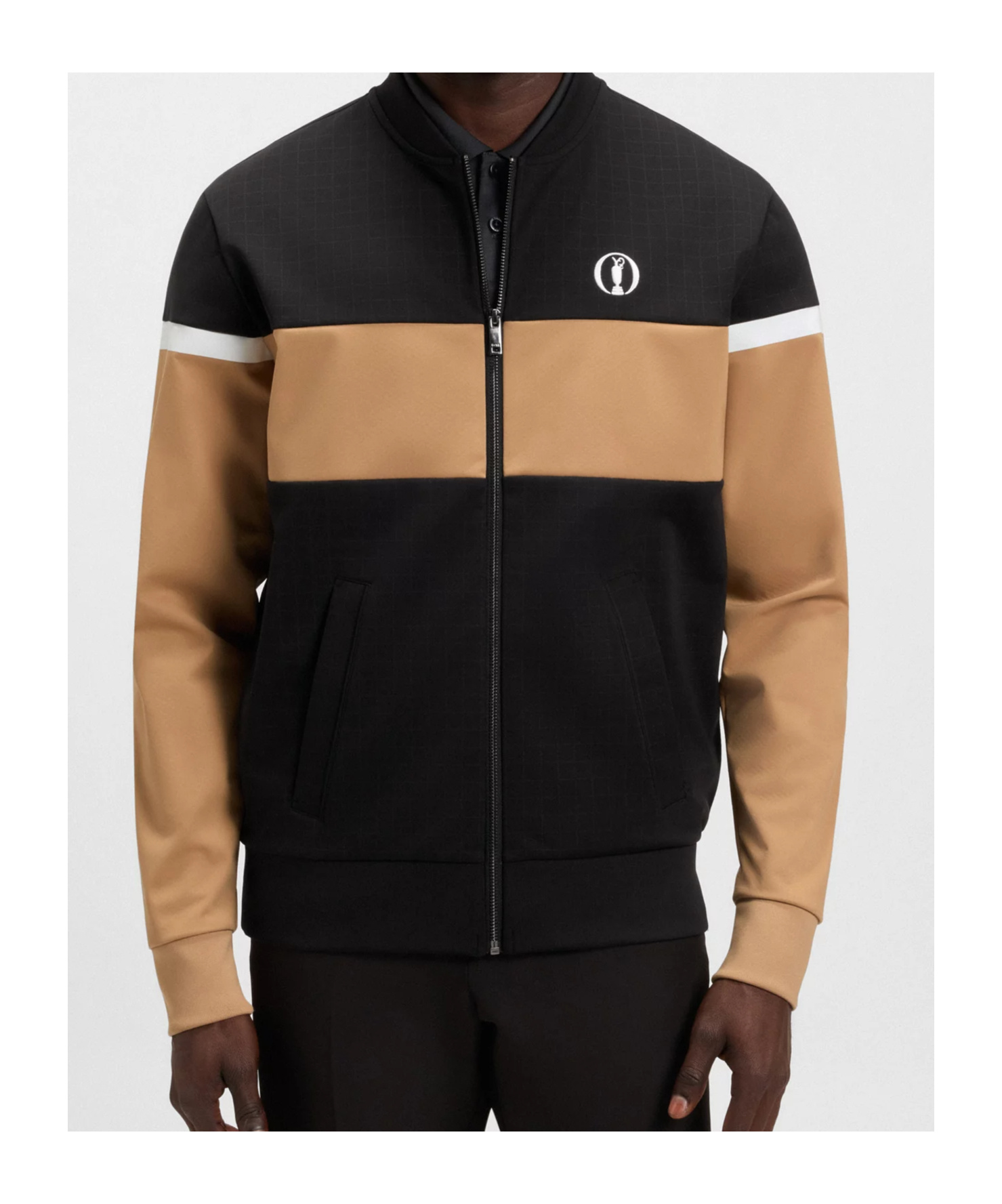 Hugo Boss Open Contrast Knit Jacket In Multi