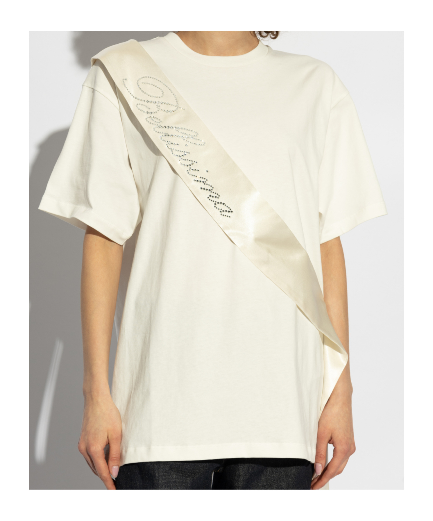 Shop Blumarine Logo-embellished T-shirt In White