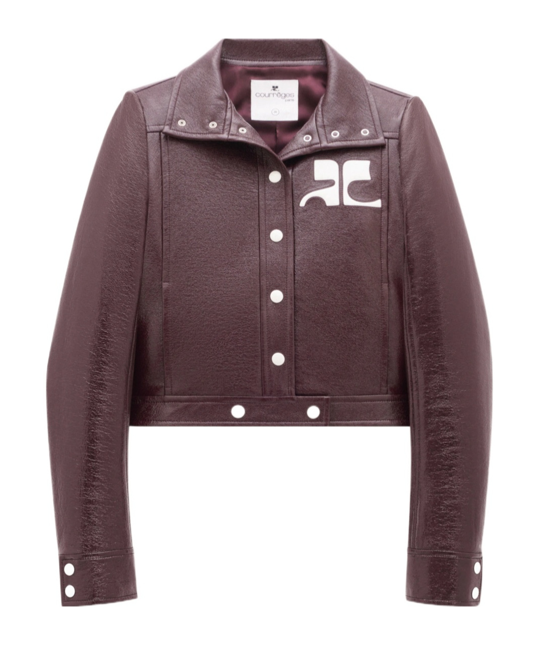 Shop Courrèges Logo-patch Cropped Jacket In Red