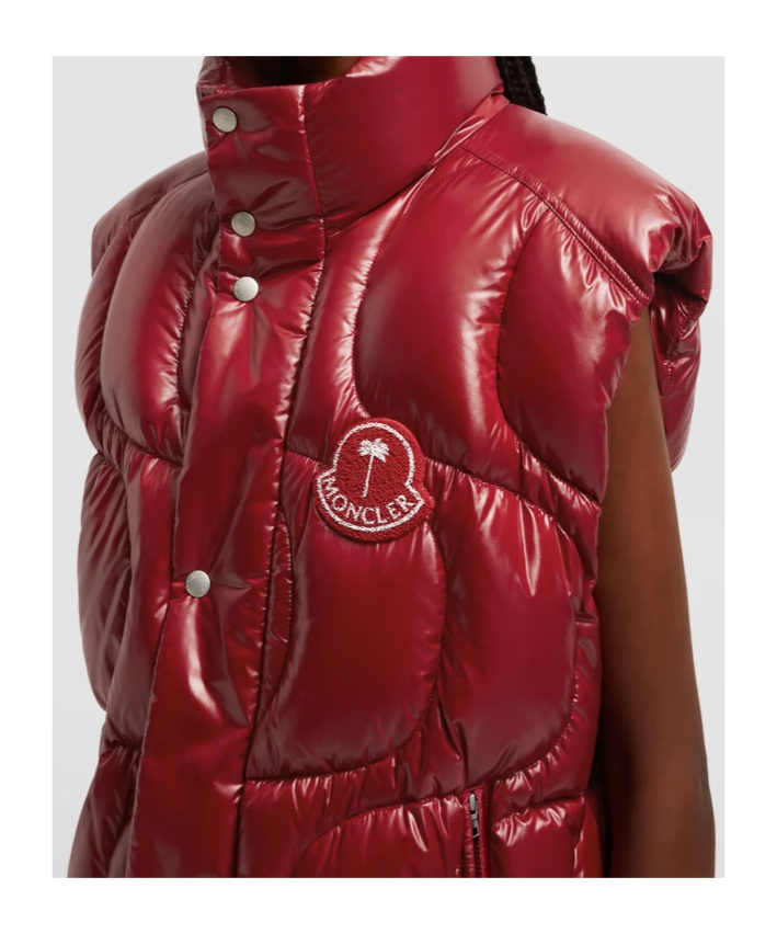 Moncler X Palm Angels Gwenyth Down Vest Red In Red