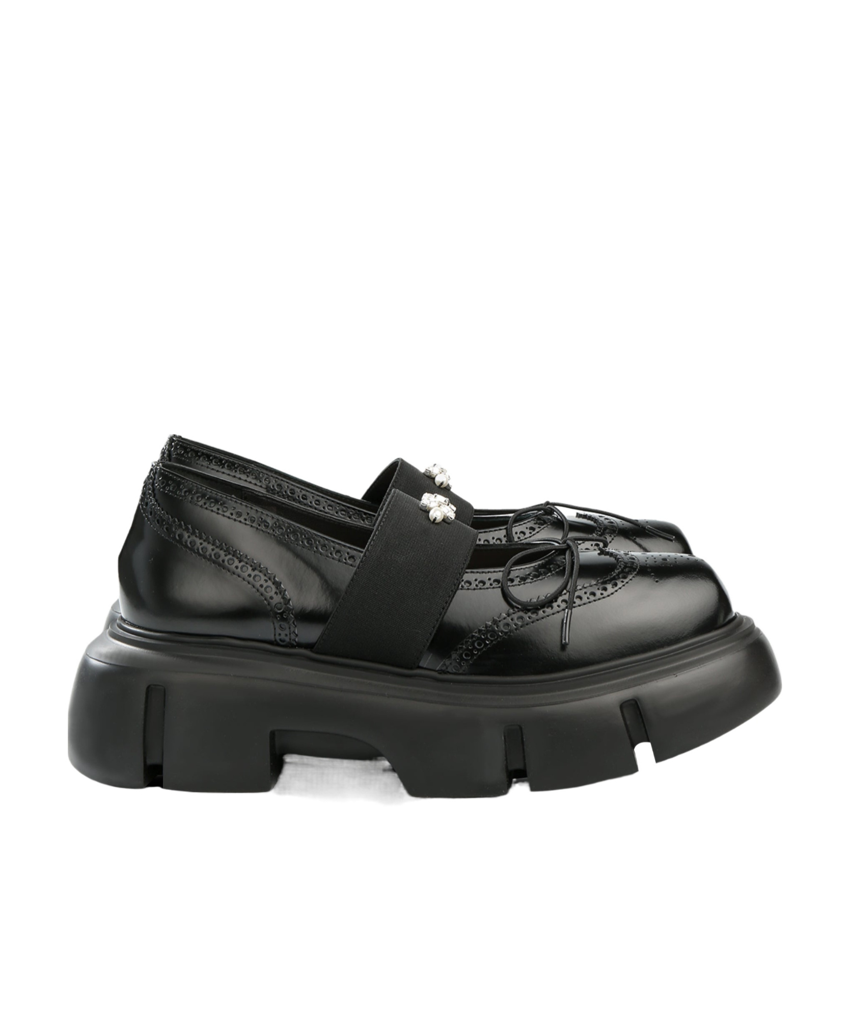 Simone Rocha Platform Ballet Brogues In Blackclear