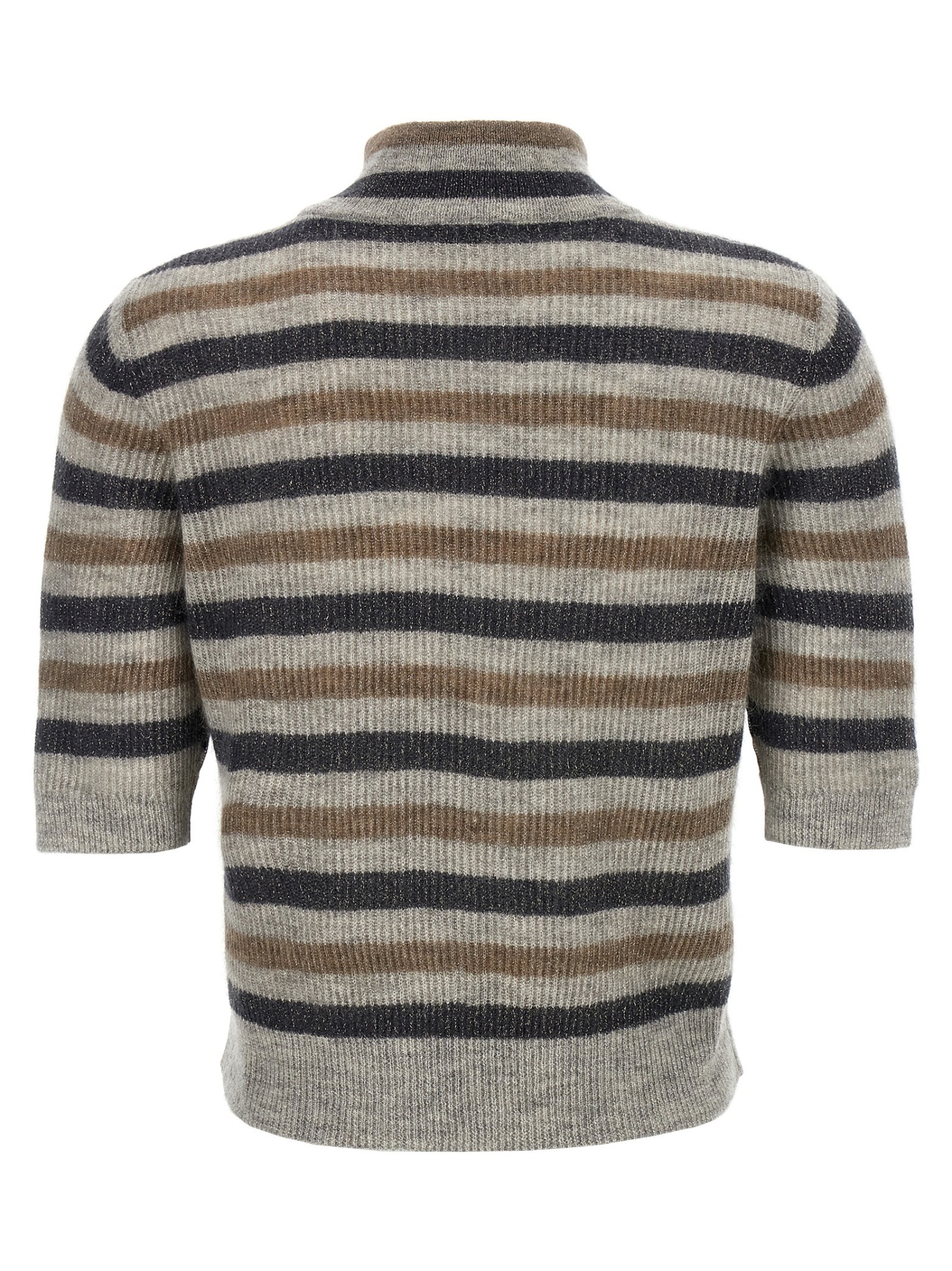 Brunello Cucinelli Lurex Wool Cropped Sweater Sweaters And Cardigans Multicolor