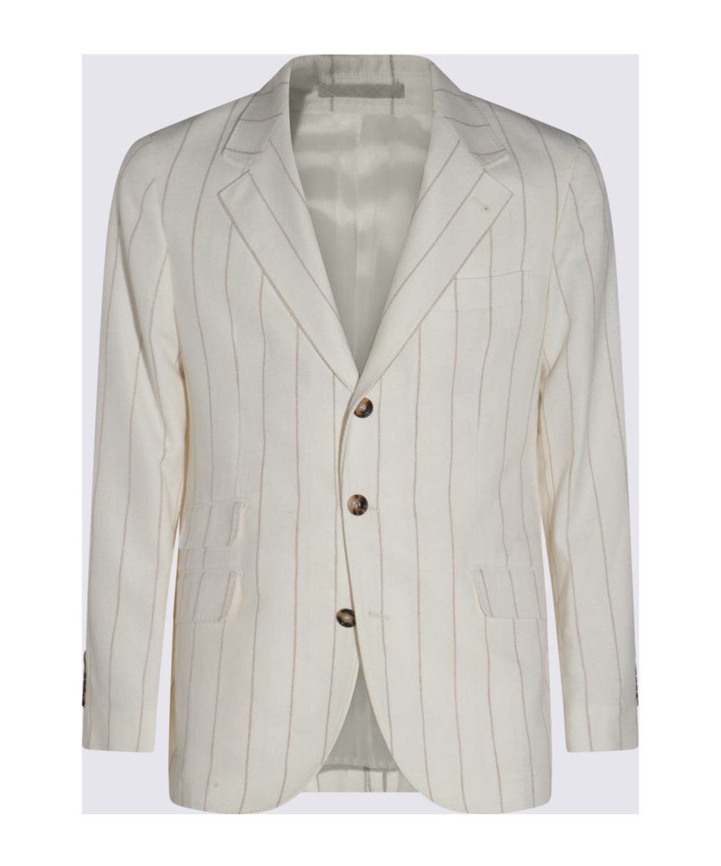 Brunello Cucinelli Linen-cotton Blend Suit In White