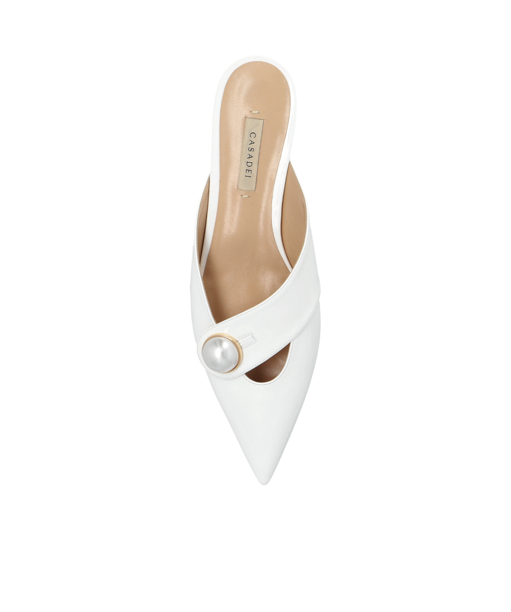 Casadei Blade Pointed Toe Mules In White