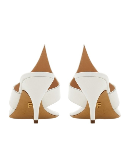 Ferragamo Lyrai Leather Mules In Neutral